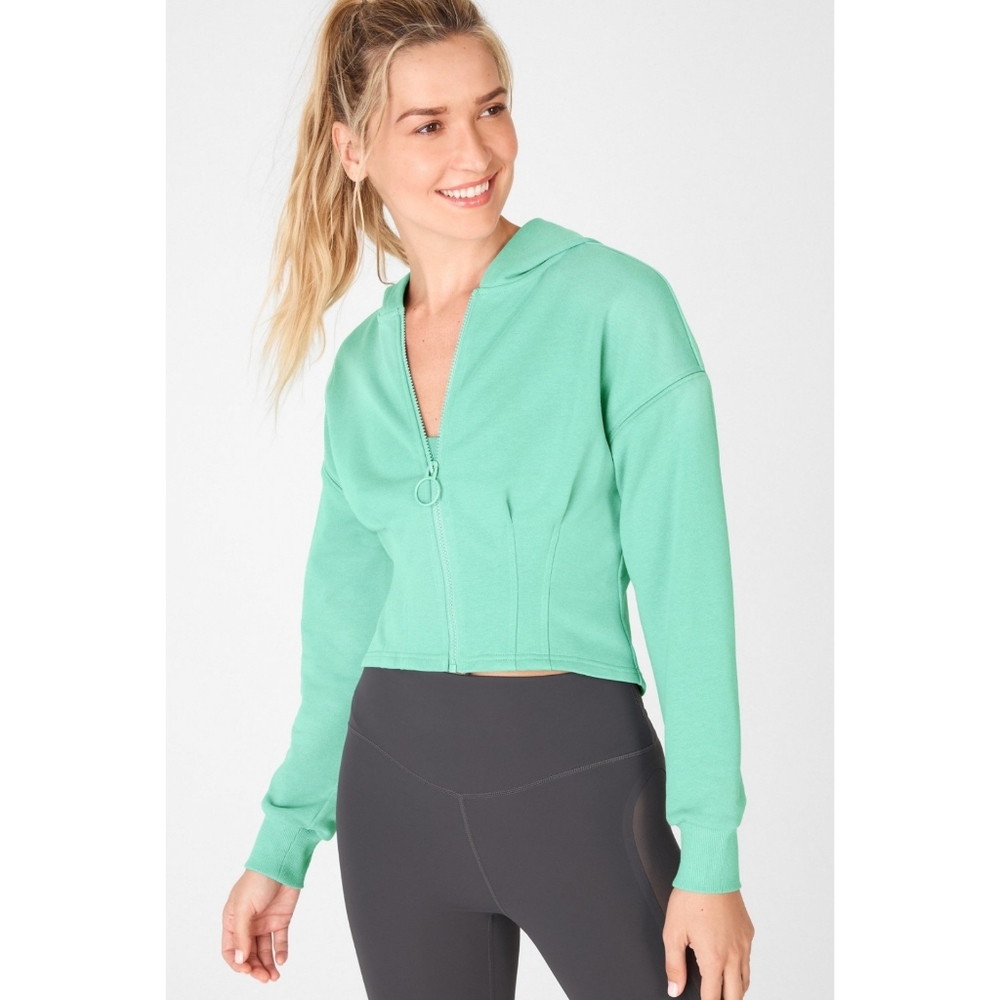 FABLETICS Dakota Green Zip-Up Hoodie - Like New!